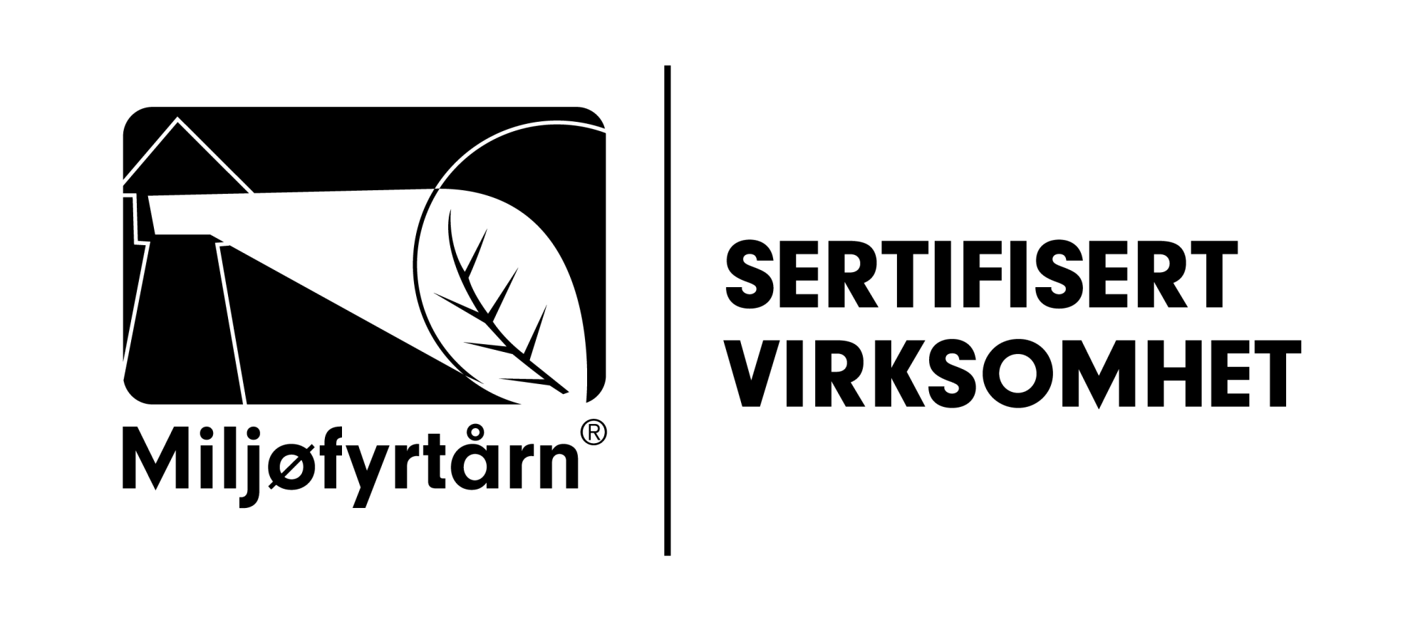 Miljofyrtarn_Sertifisert-virksomhet_Sort-horisontal_Stor
